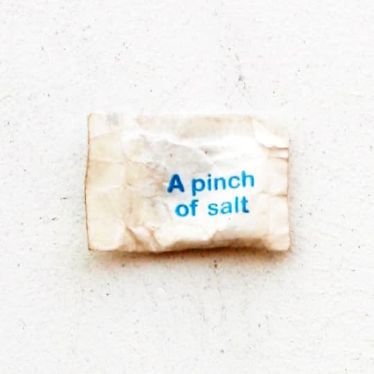 Discarded sachet of salt