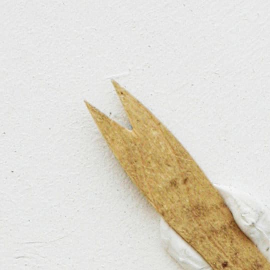 Wooden disposable fork for eating chips