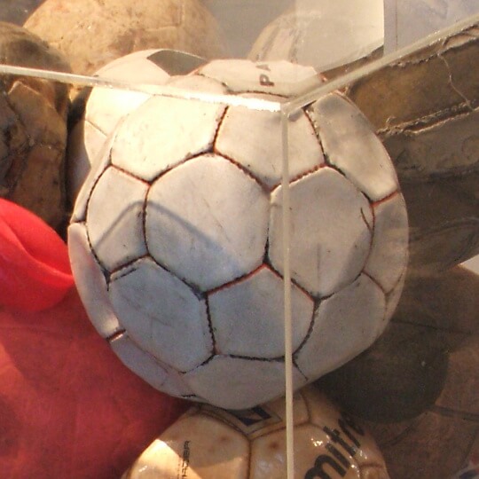 Old balls collected from various school roofs